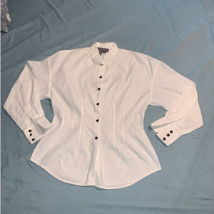Baldanza Vintage White tapered waist lace collar shirt - 6